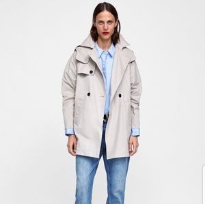 Zara Trench Coat With Pleat